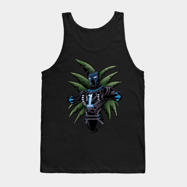 Black Panther Celebrates Carolina Panther Style Tank Top by MentalPablum